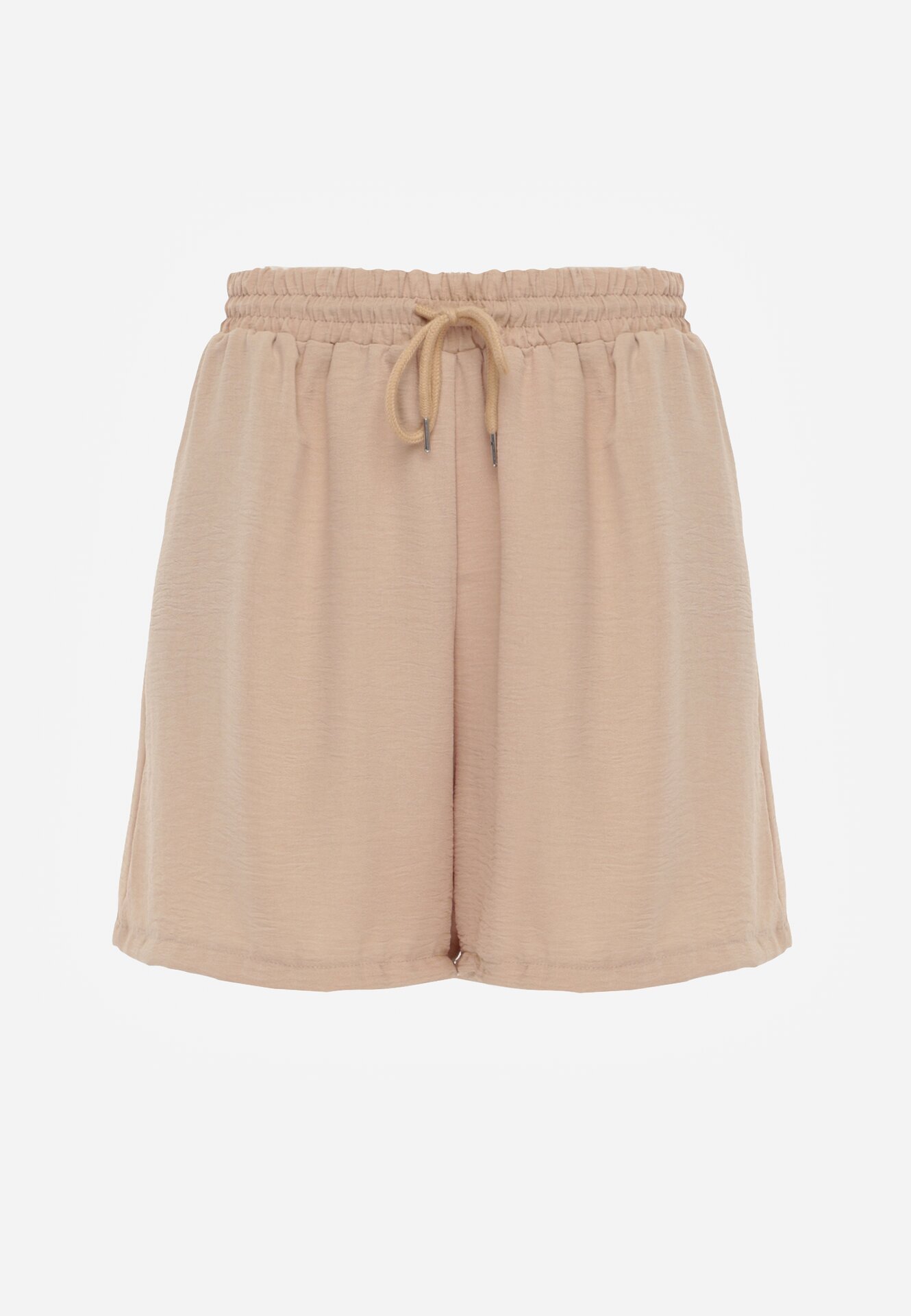 defox Short casual de vară cu talie înaltă cu conținut ridicat de vâscoză Agarione Bej