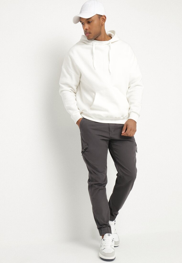 designer Pantaloni Cargo Gri din Bumbac cu Buzunare Alimaria