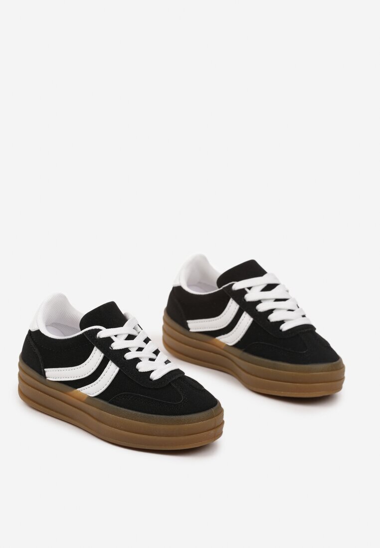doremi Adidași Negri în Stil Tenis cu Model Geometric Olithena