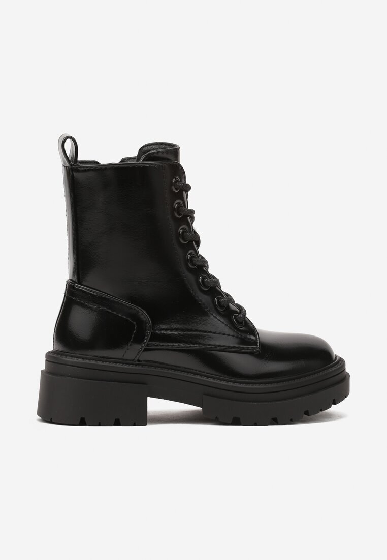 doremi Botine Negre Lăcuite Tip Ghete Inesta