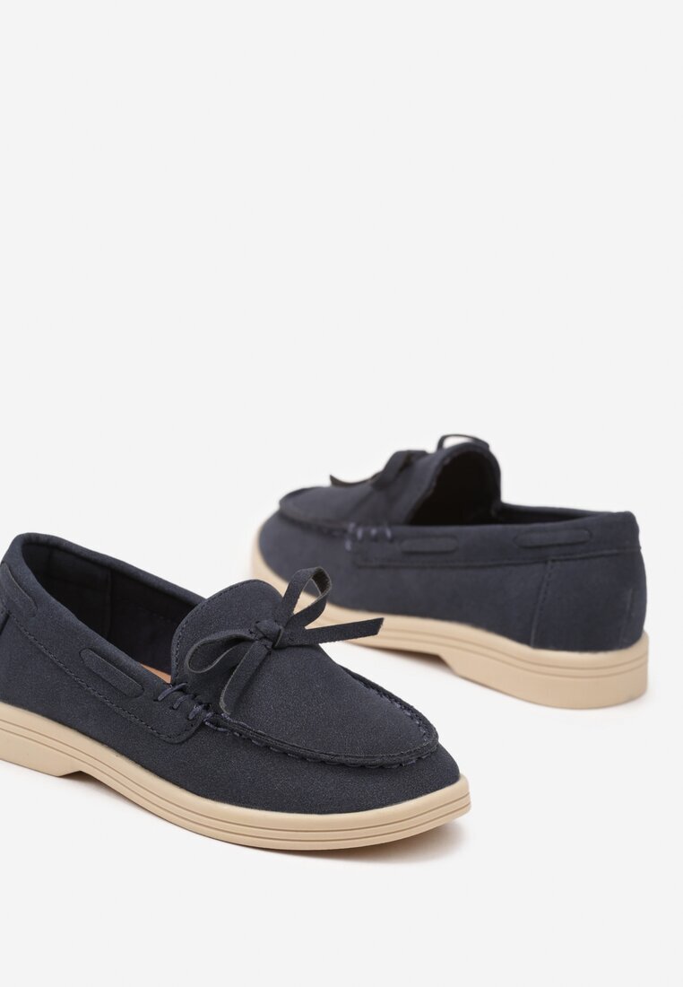 doremi Pantofi bleumarin Mocasini cu fundă decorativă Oliswenna
