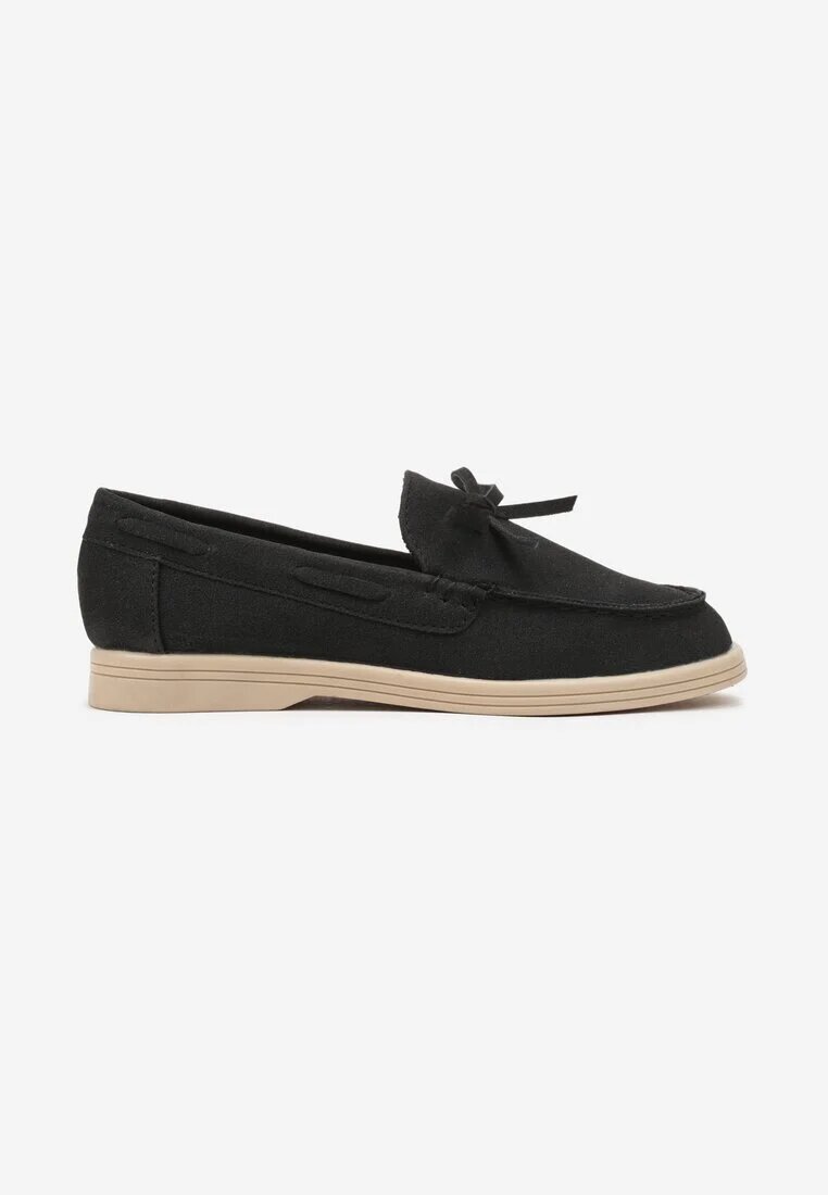 doremi Pantofi Negri cu slip-on stil Loafers cu fundă Mariness
