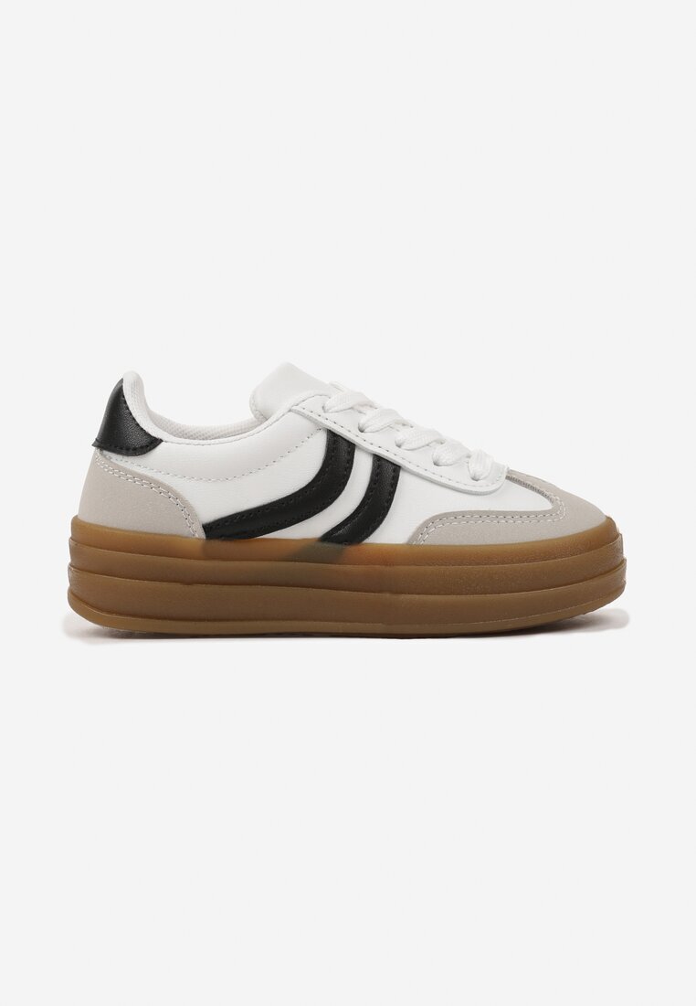 doremi Pantofi Sport Albi Sneakers în Stil Tenis cu Model Geometric Olithena