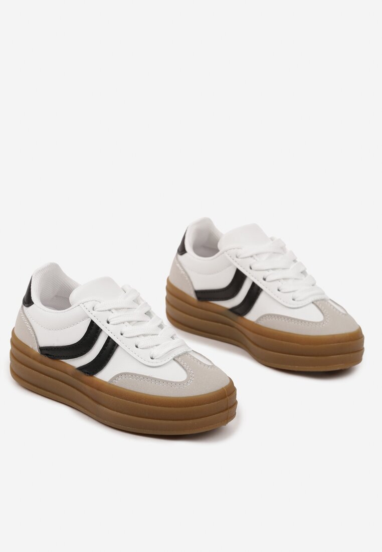 doremi Pantofi Sport Albi Sneakers în Stil Tenis cu Model Geometric Olithena
