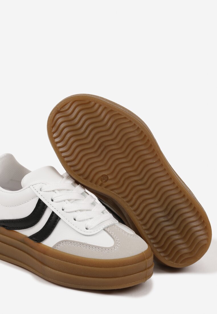 doremi Pantofi Sport Albi Sneakers în Stil Tenis cu Model Geometric Olithena