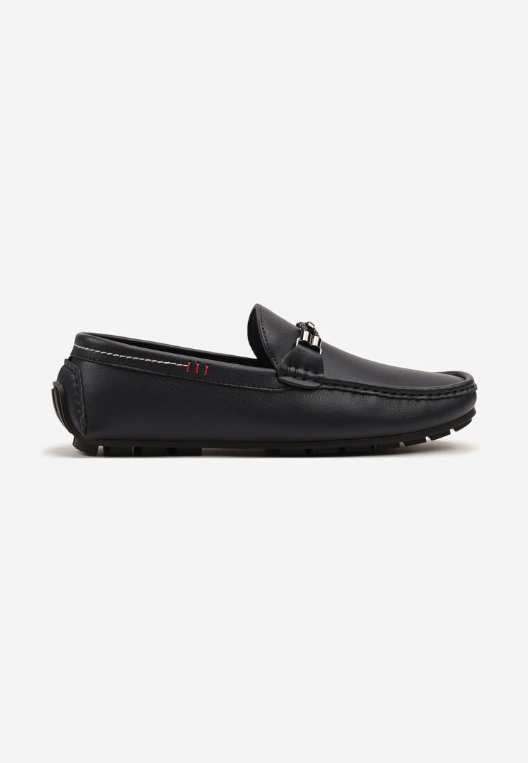 elong Pantofi Mocasini Bleumarin cu Cusături Decorative și Aplicație Wismea