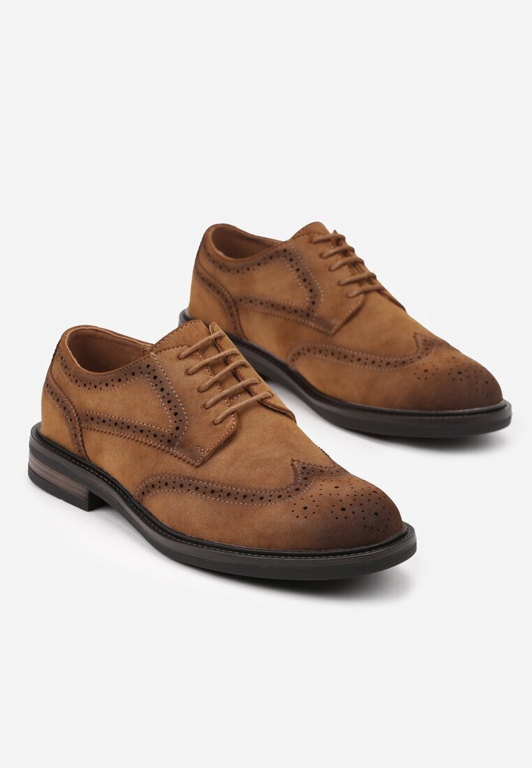 elong Pantofi Oxford Maro cu perforații decorative Vevinna