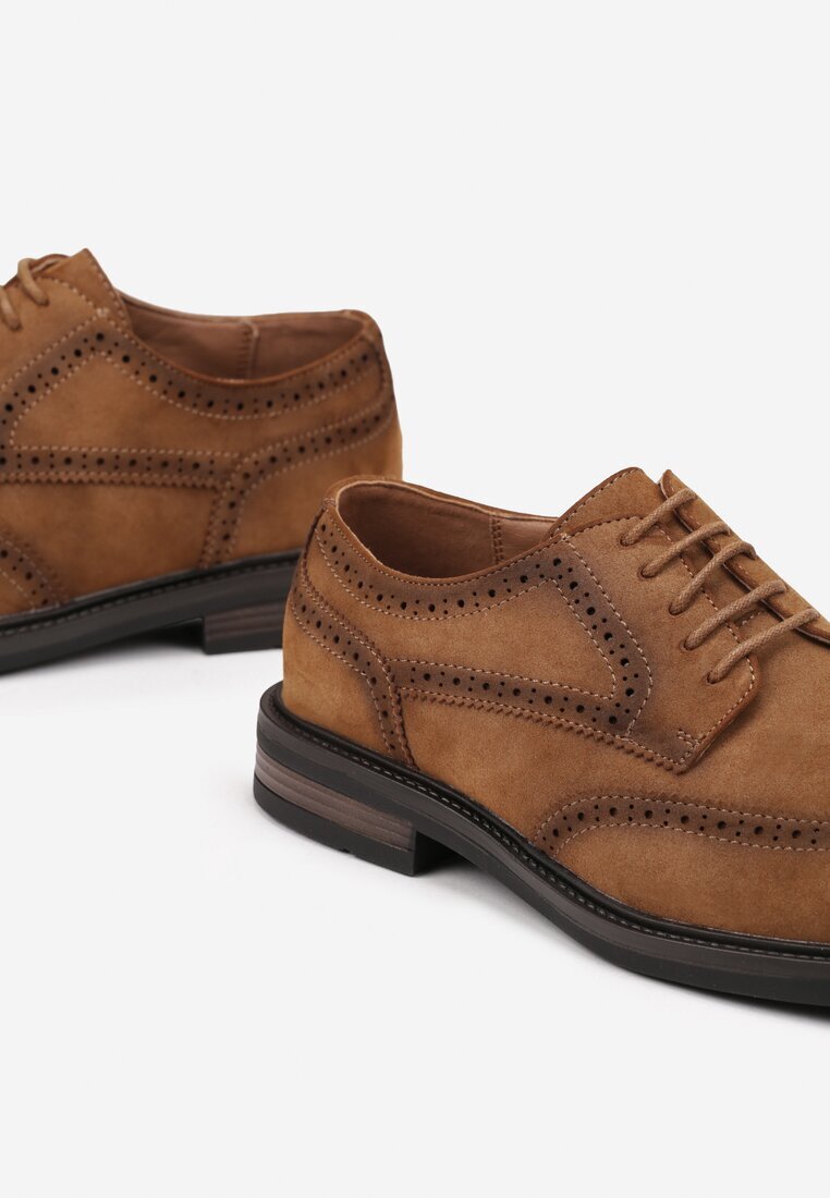 elong Pantofi Oxford Maro cu perforații decorative Vevinna