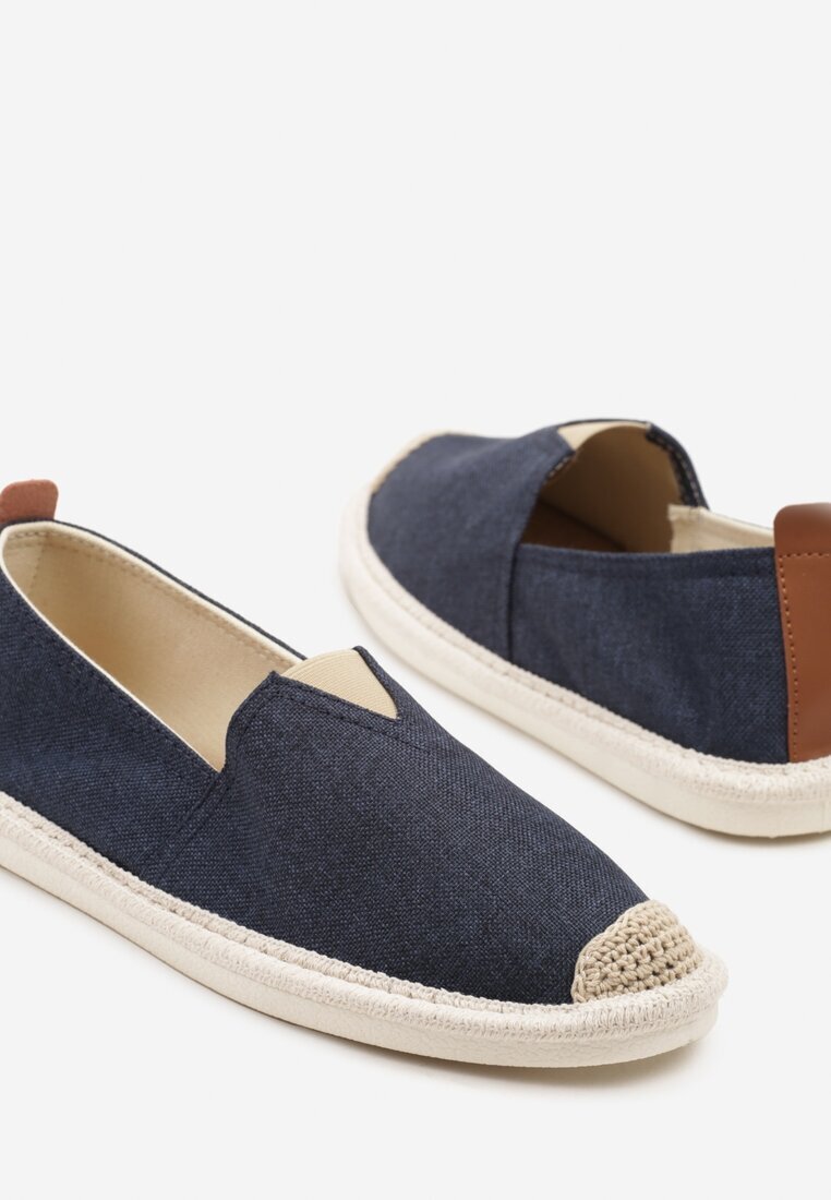 elong Tenisi bleumarin stil espadrile cu împletitură și inserție elastică Eveloiti