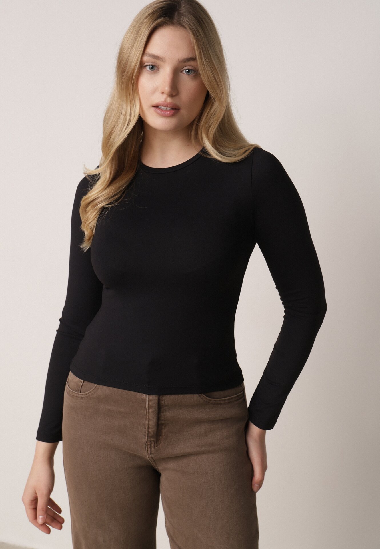 elsa.m by may Bluză Neagră de Bumbac Longsleeve Lisfia