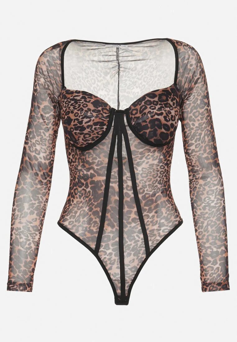 elsa.m by may Body Maro Leopard Transparent cu Cupe Intarite Vensariella