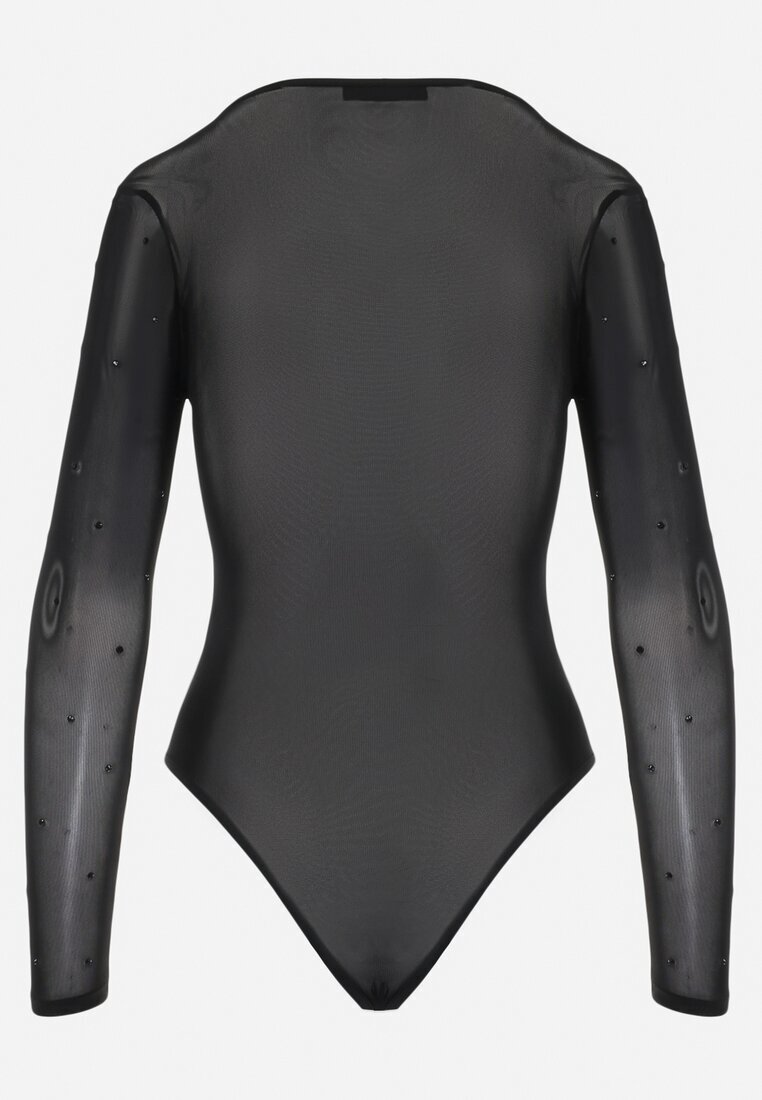 elsa.m by may Body Negru de Plasă cu Strass-uri Motaxe
