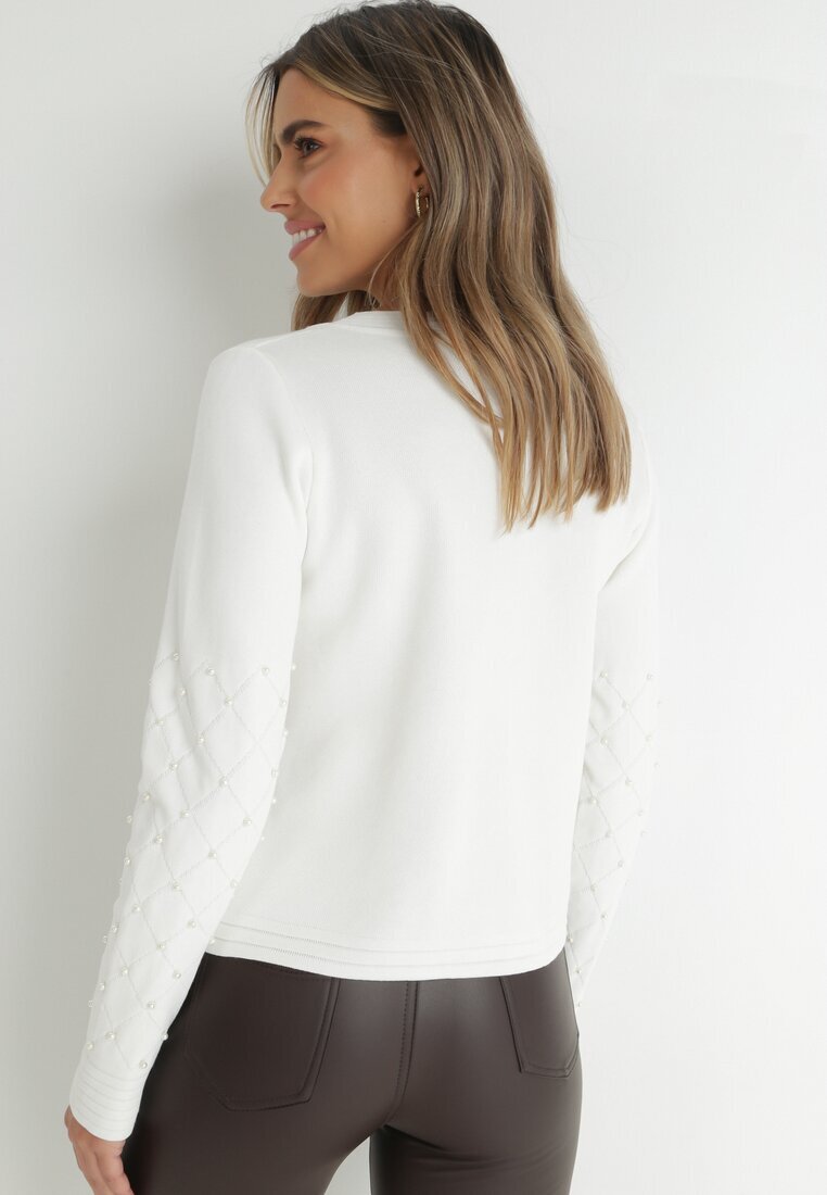 elsa.m by may Cardigan Alb Încheiat cu Perle Cholli