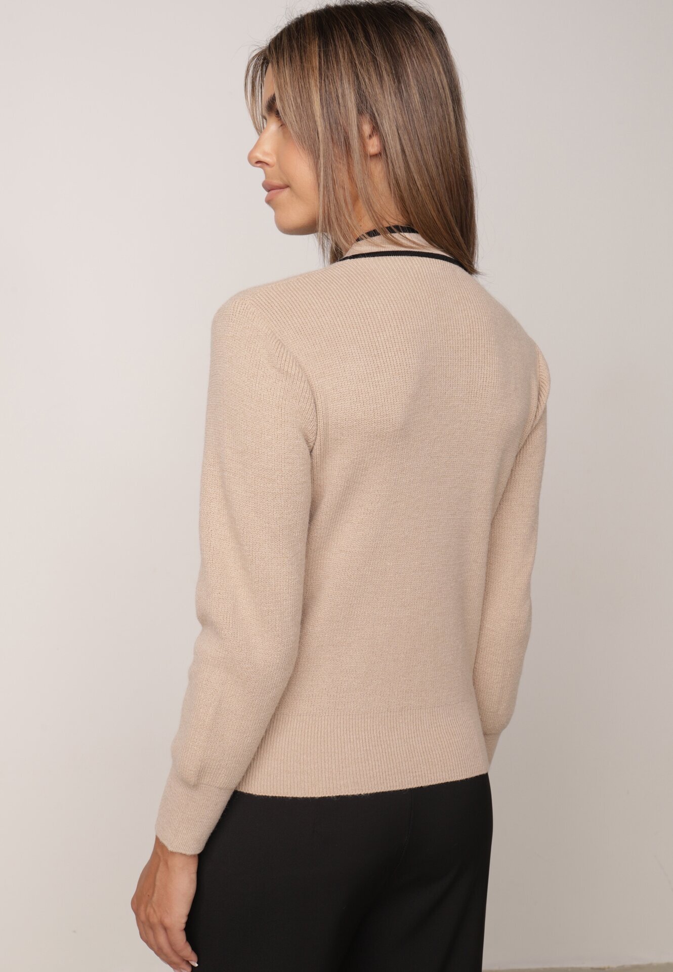 elsa.m by may Cardigan bej din vâscoză cu lanțuri Seime