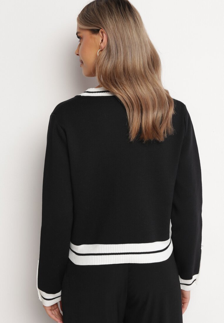 elsa.m by may Cardigan Negru din Viscoză cu Nasturi Olisseme