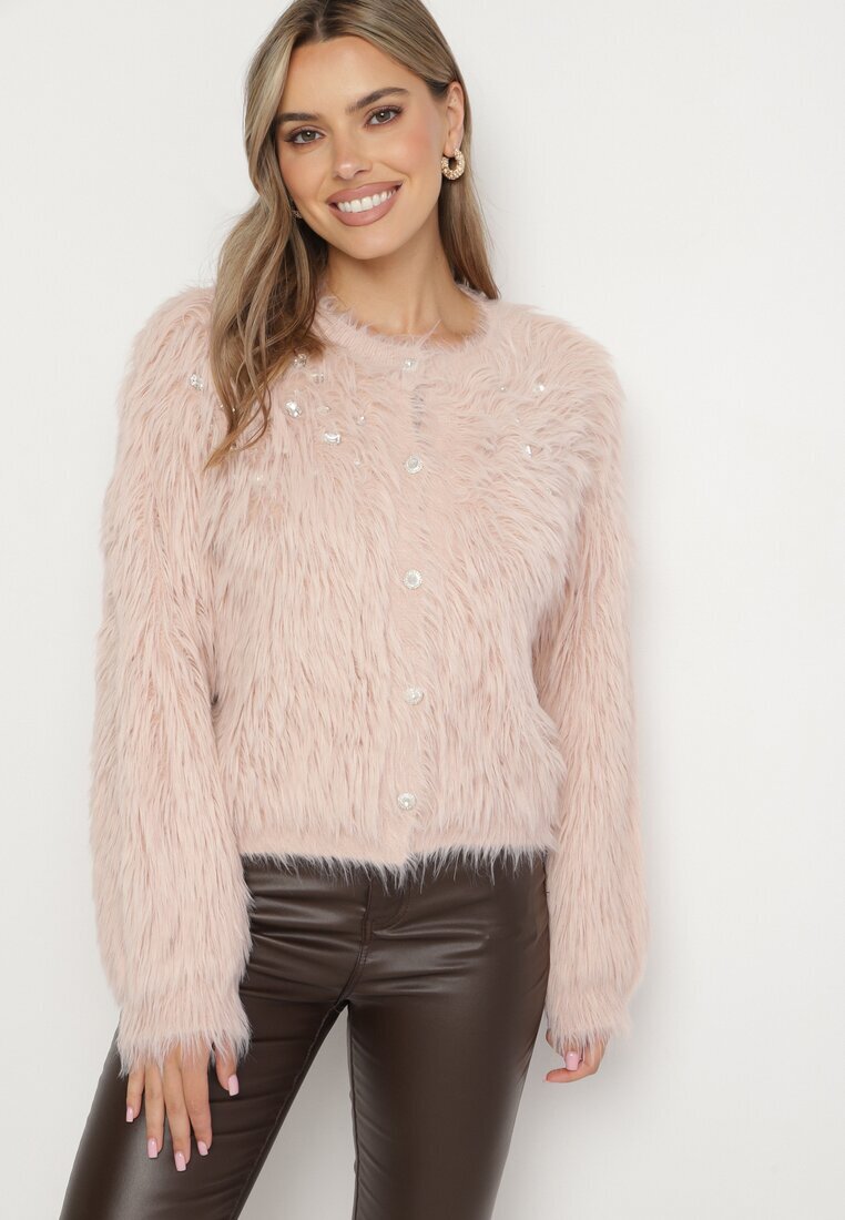 elsa.m by may Cardigan Roz cu fir lung și zirconii Laolore