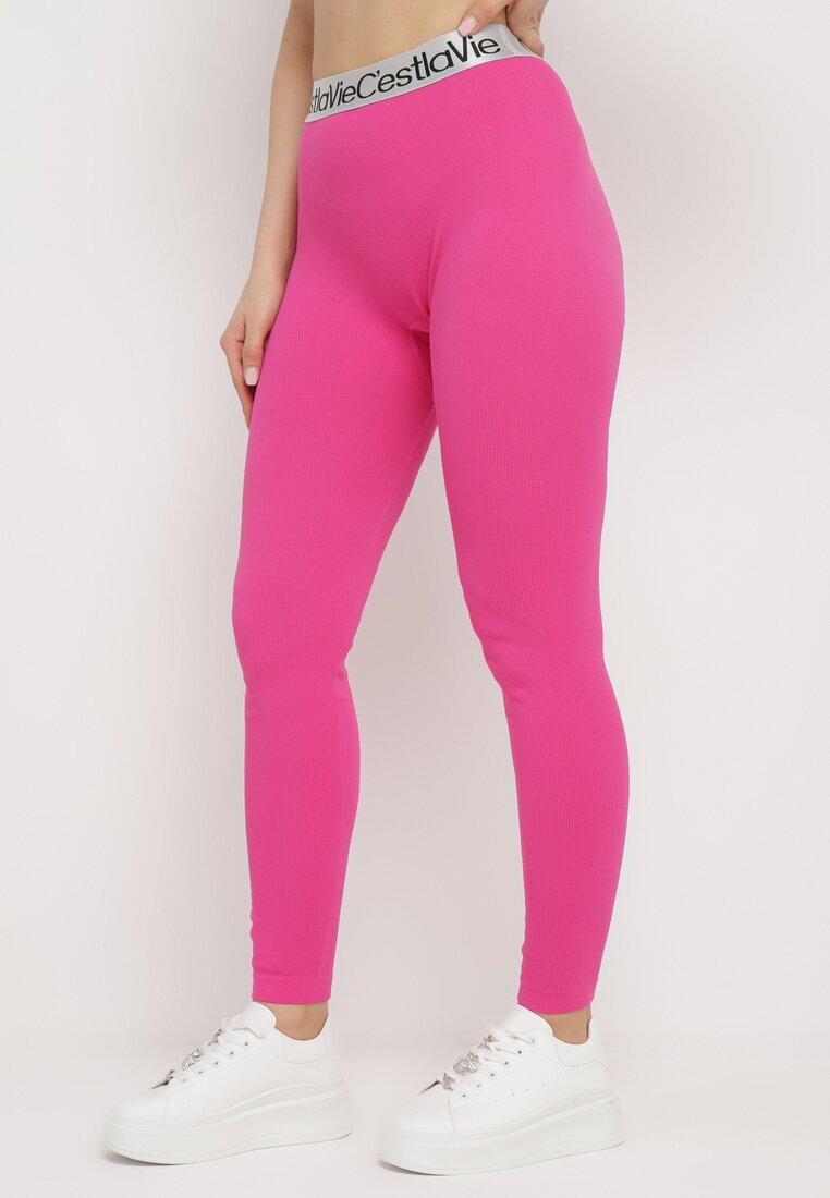 elsa.m by may Colanți Fucsia Elastici cu Gumă Lată în Talie Rindama