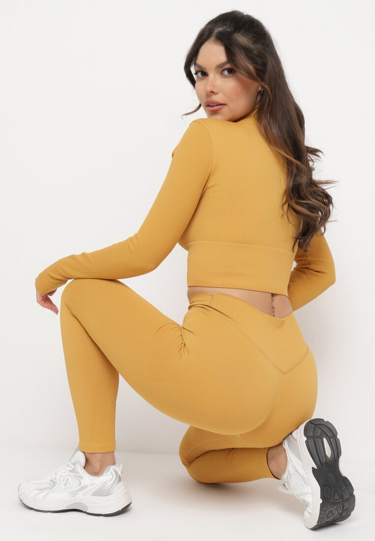 elsa.m by may Colanți Galbeni din Tricot Reiat Elastic Ichorsa