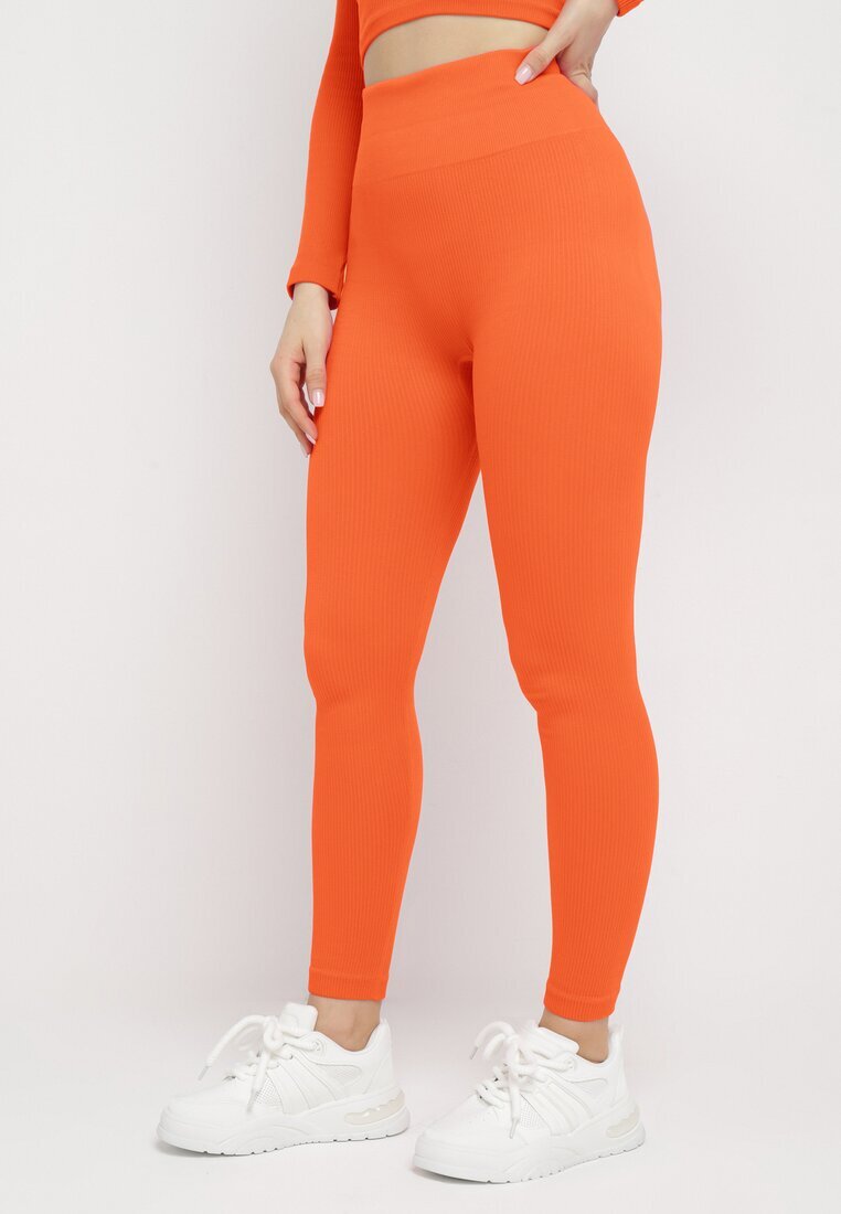elsa.m by may Colanți Portocalii Push-Up din Tricot Reiat Thistleta