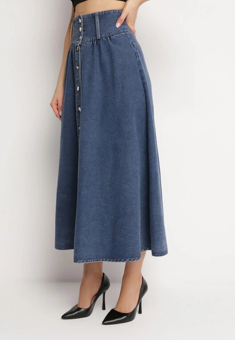 elsa.m by may Fustă de blugi bleumarin maxi din bumbac Nicollta