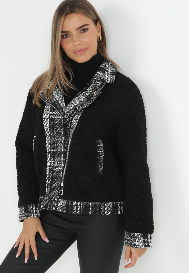 elsa.m by may Jachetă Neagră Oversize din Blană tip Miel Brona