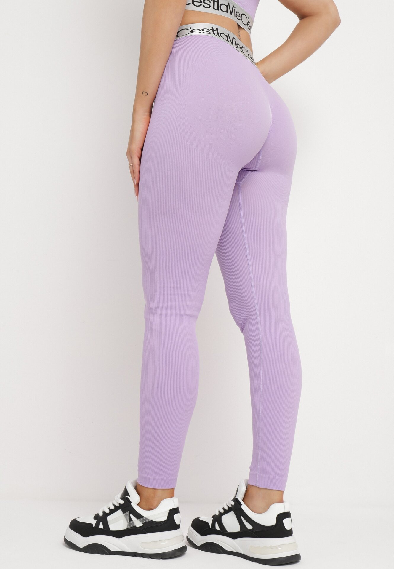 elsa.m by may Leggings elastice mov deschis cu bandă lată în talie Rindama