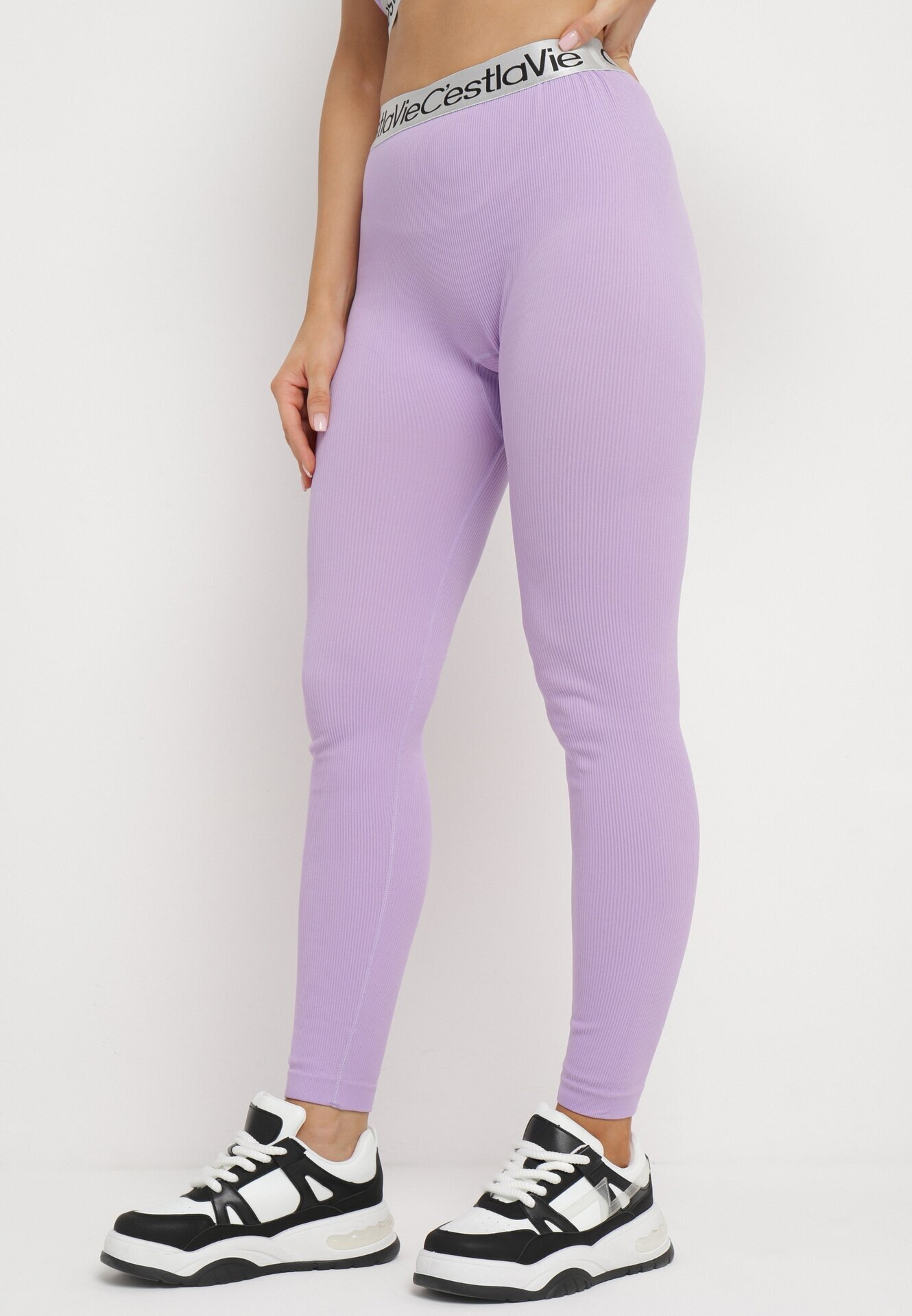 elsa.m by may Leggings elastice mov deschis cu bandă lată în talie Rindama