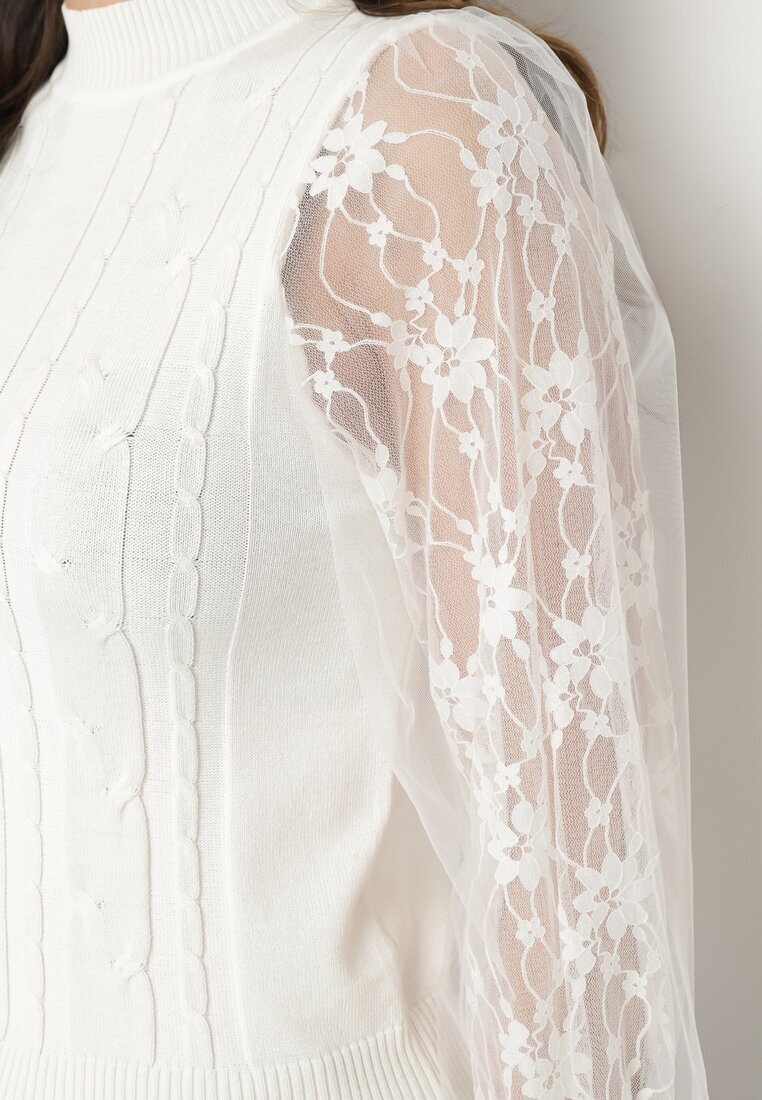 elsa.m by may Maletă Albă cu Mâneci din Plasă Wileria