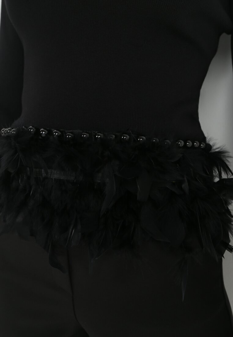 elsa.m by may Maletă Negră Striată cu Pene la bază Jossera