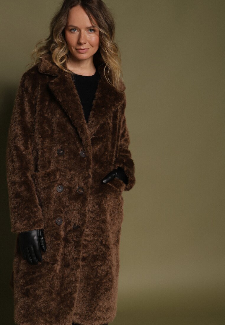 elsa.m by may Palton Maro Lung de Blană în stil Teddy Tadele