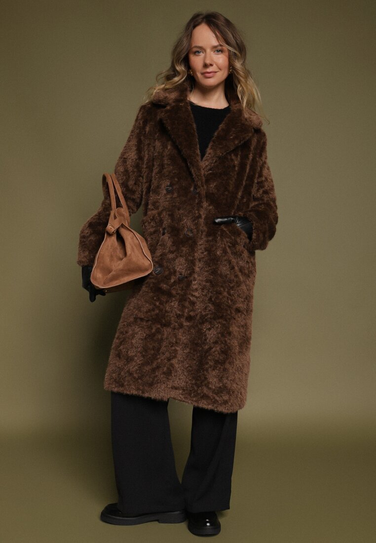 elsa.m by may Palton Maro Lung de Blană în stil Teddy Tadele