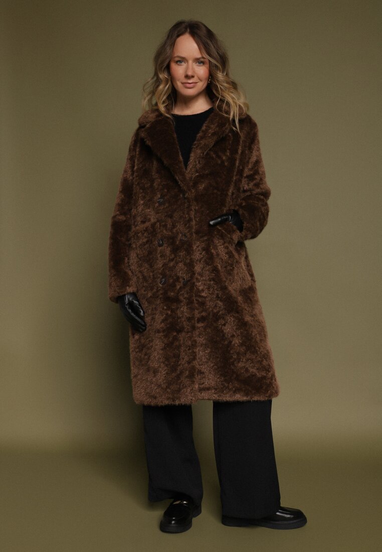 elsa.m by may Palton Maro Lung de Blană în stil Teddy Tadele
