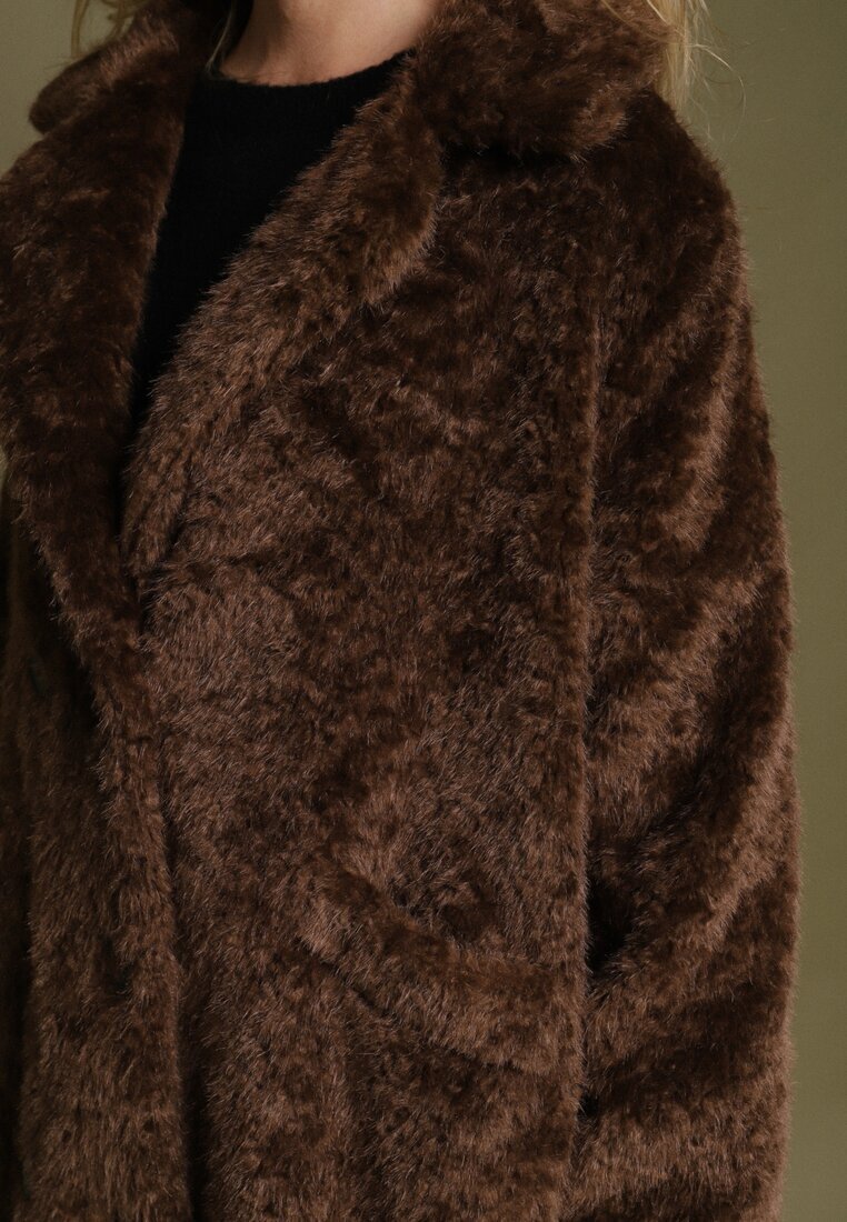 elsa.m by may Palton Maro Lung de Blană în stil Teddy Tadele