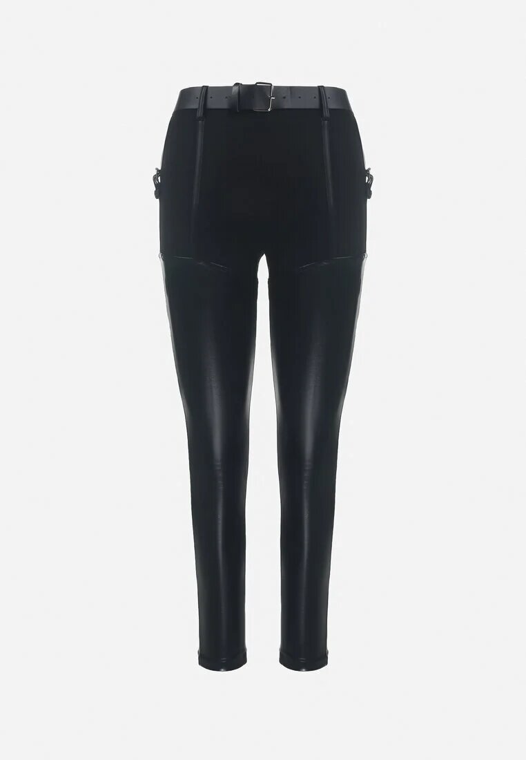 elsa.m by may Pantaloni negri Skinny din piele ecologică și Curea Elenntisa