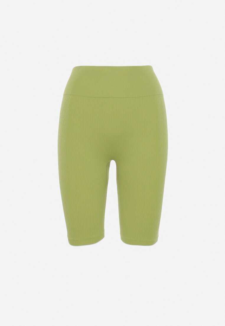 elsa.m by may Pantaloni scurți ciclisti Sportivi Verde deschis rebrați cu talie înaltă Salevitta