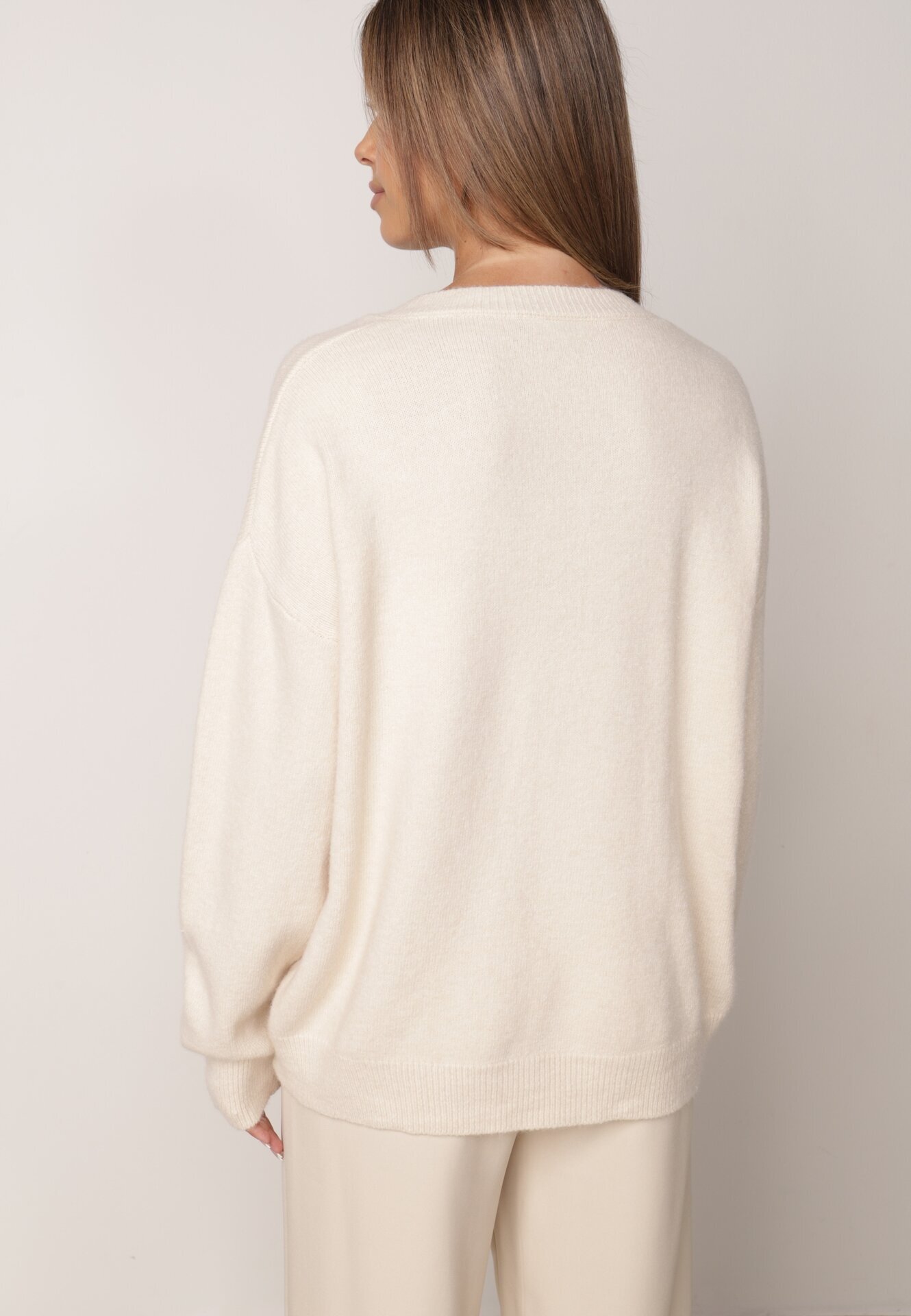 elsa.m by may Pulover bej deschis cu bumbac Oversize Yorate