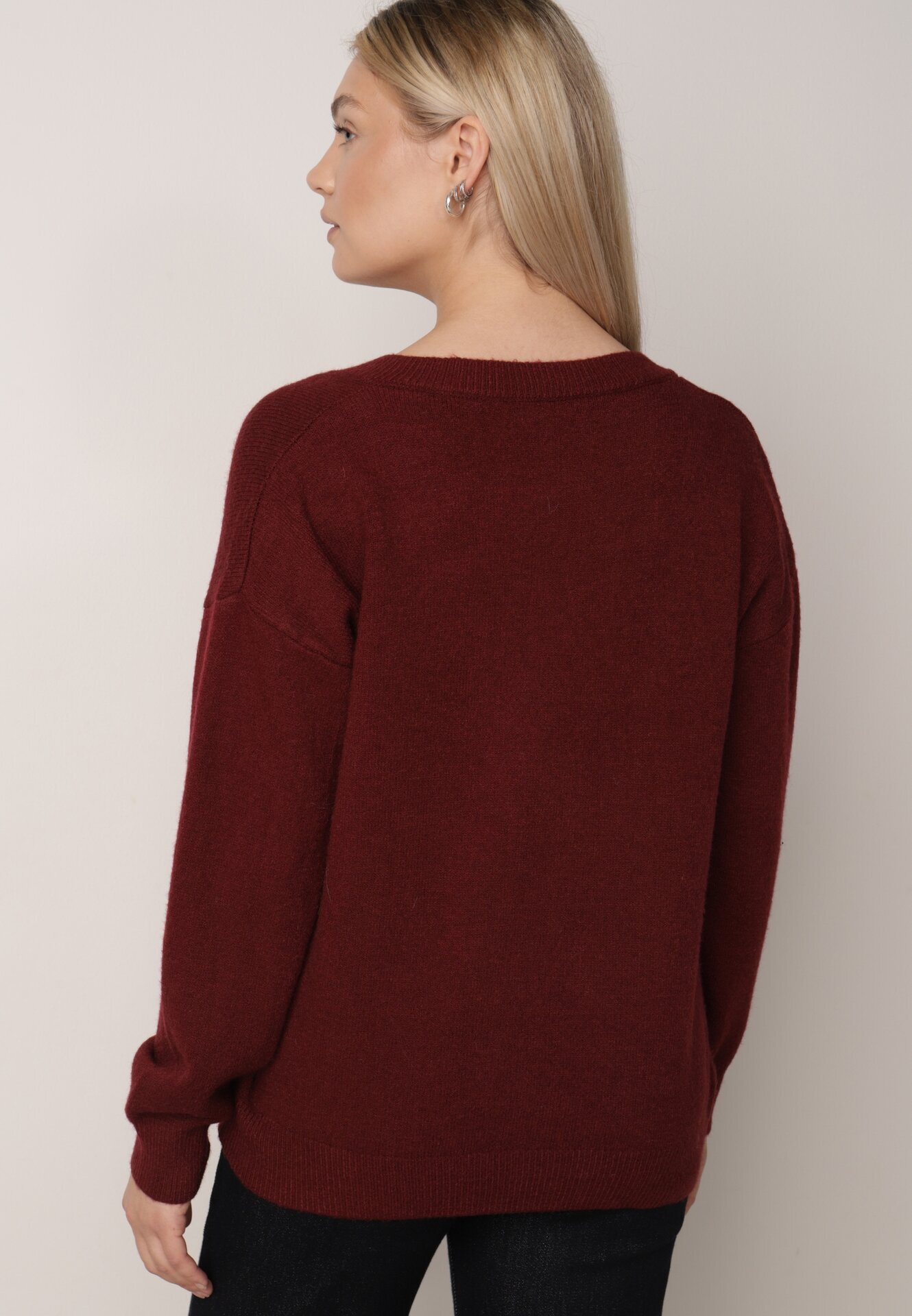 elsa.m by may Pulover Bordo din Bumbac Oversize Yorate