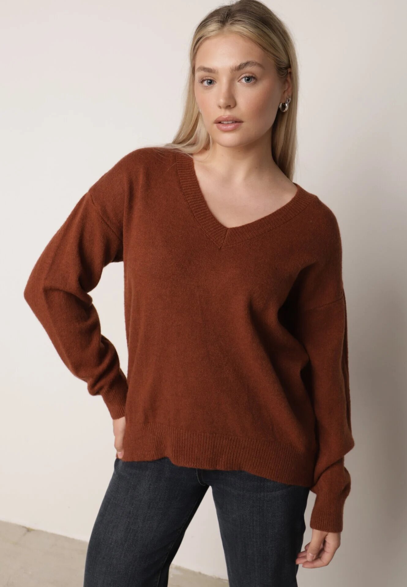 elsa.m by may Pulover Maro cu Bumbac Oversize Yorate