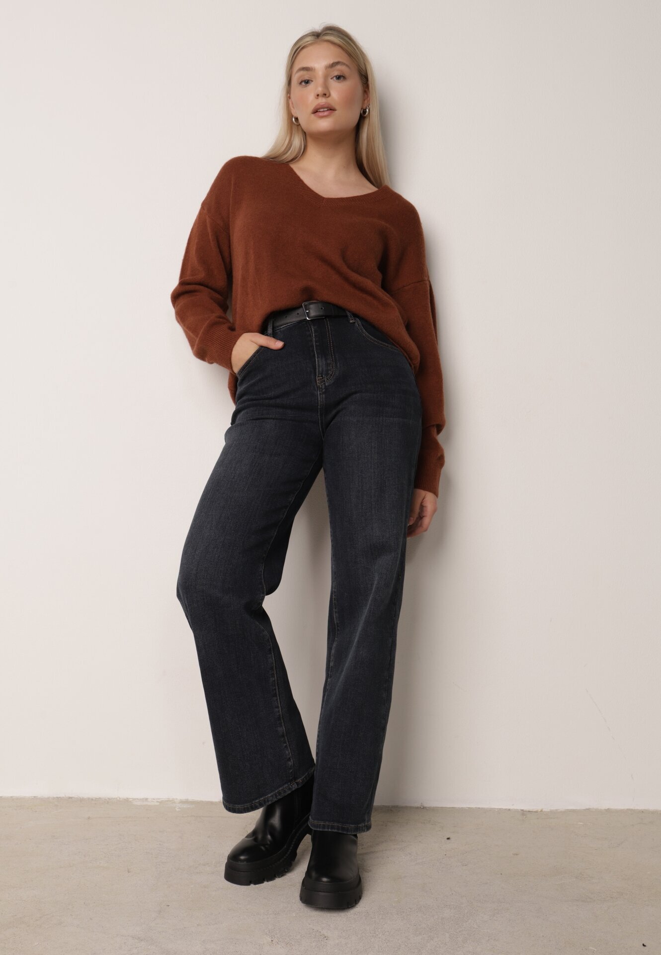 elsa.m by may Pulover Maro cu Bumbac Oversize Yorate