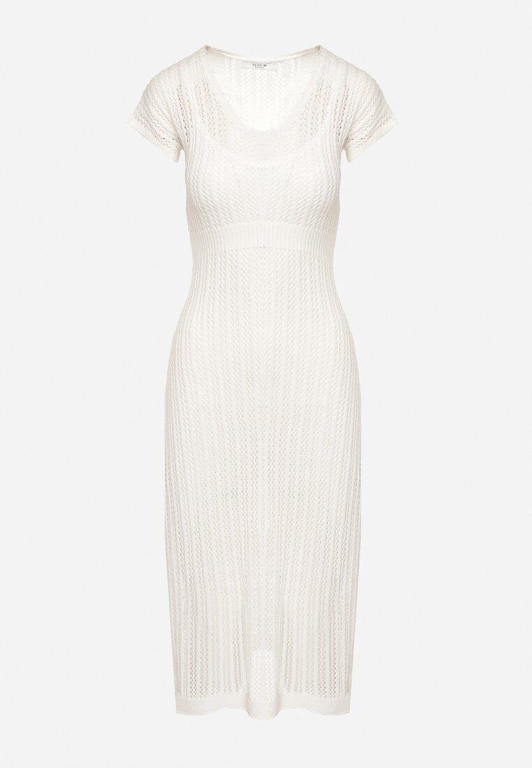 elsa.m by may Rochie albă decupată cu mânecă scurtă și jupon Zeliana