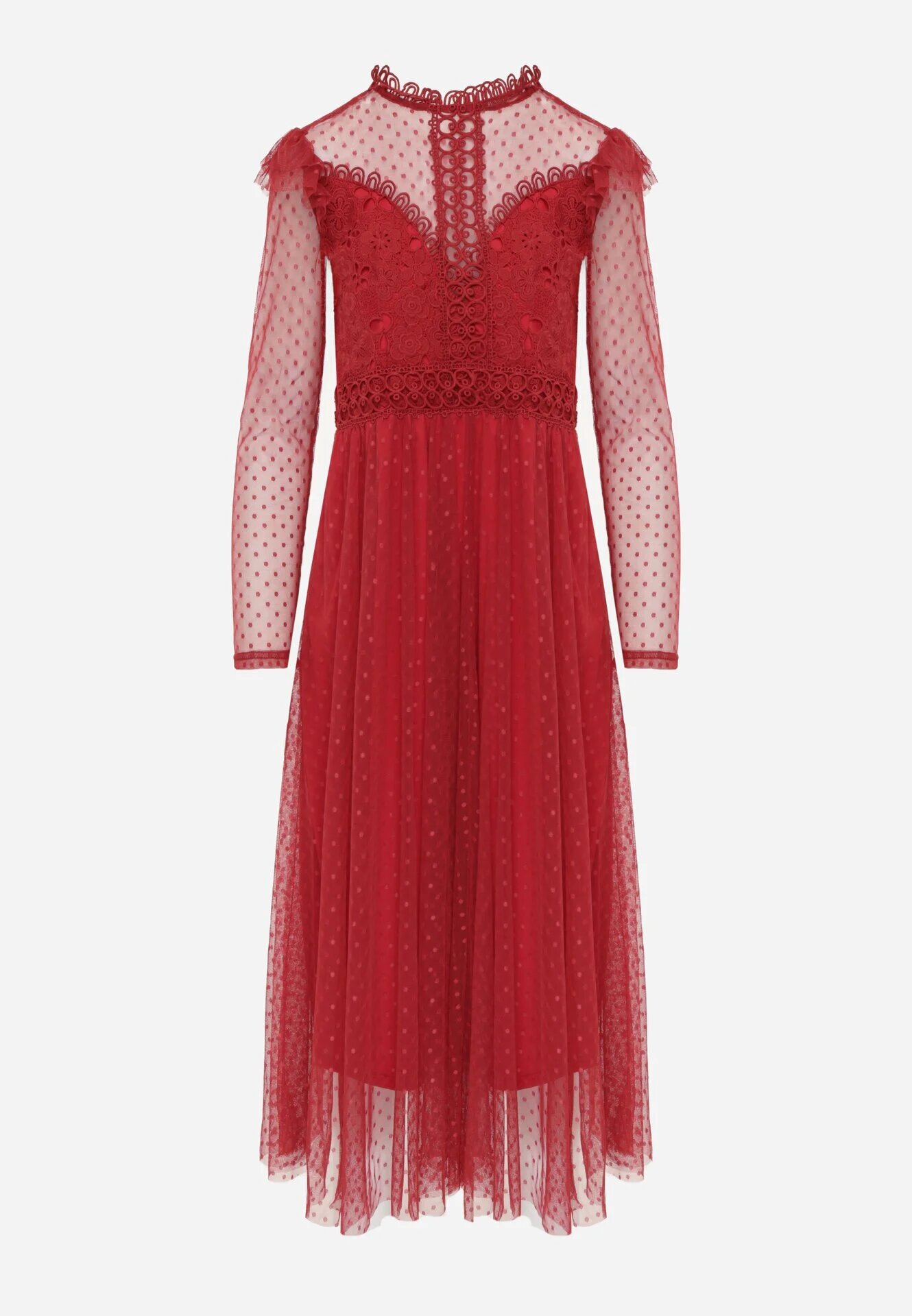 elsa.m by may Rochie Bordo cu Dantelă și Tul Nemila