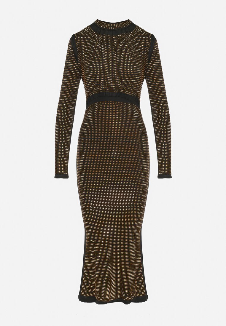 elsa.m by may Rochie Czarno-Aurie Maxi în Ținte Strălucitoare Sablette