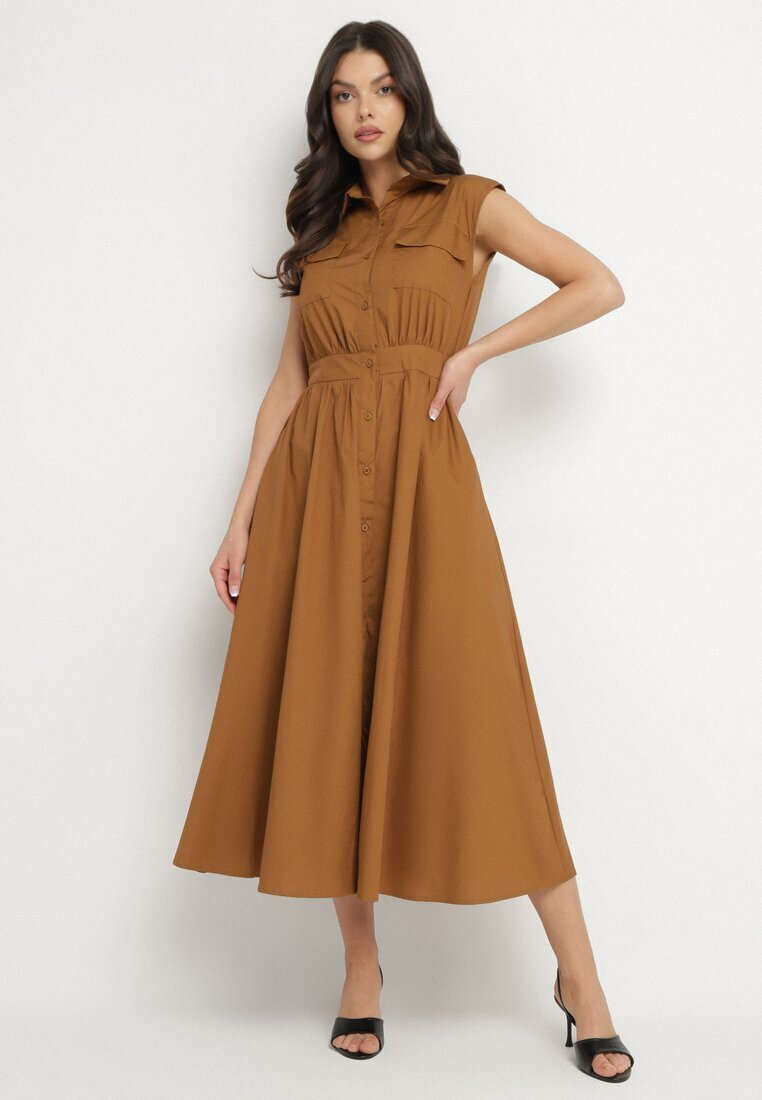 elsa.m by may Rochie Maro Tip cămașă din bumbac cu buzunare decorative Savarette