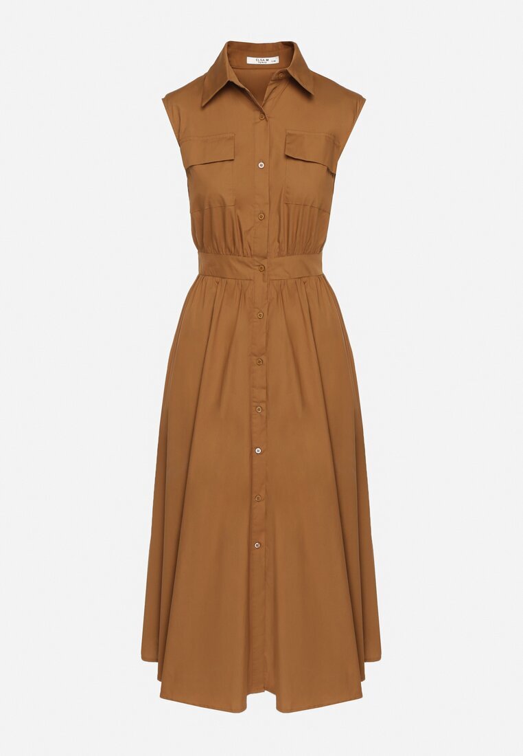 elsa.m by may Rochie Maro Tip cămașă din bumbac cu buzunare decorative Savarette