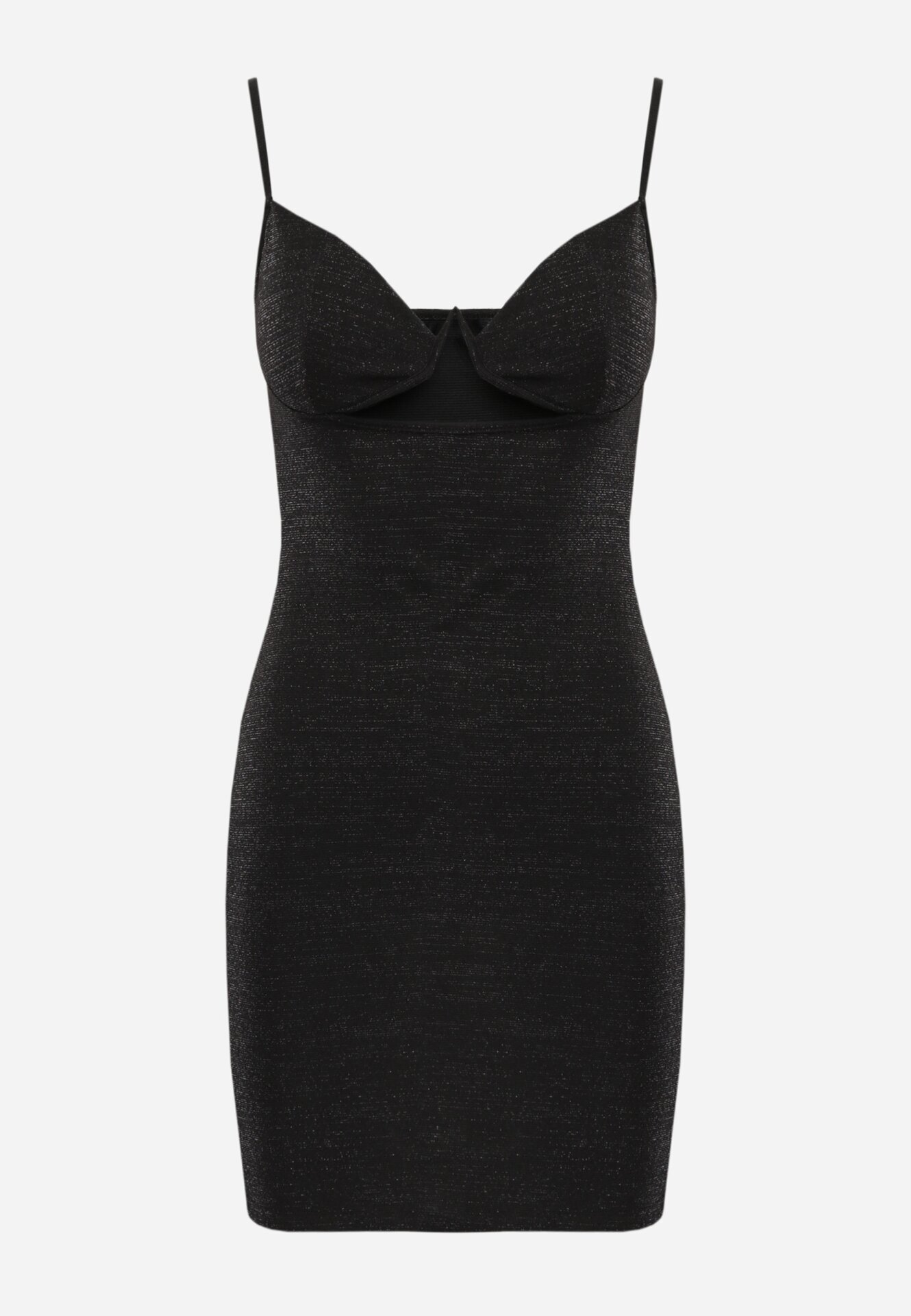 elsa.m by may Rochie Neagră Ajustată cu Fir Sclipitor Elizia