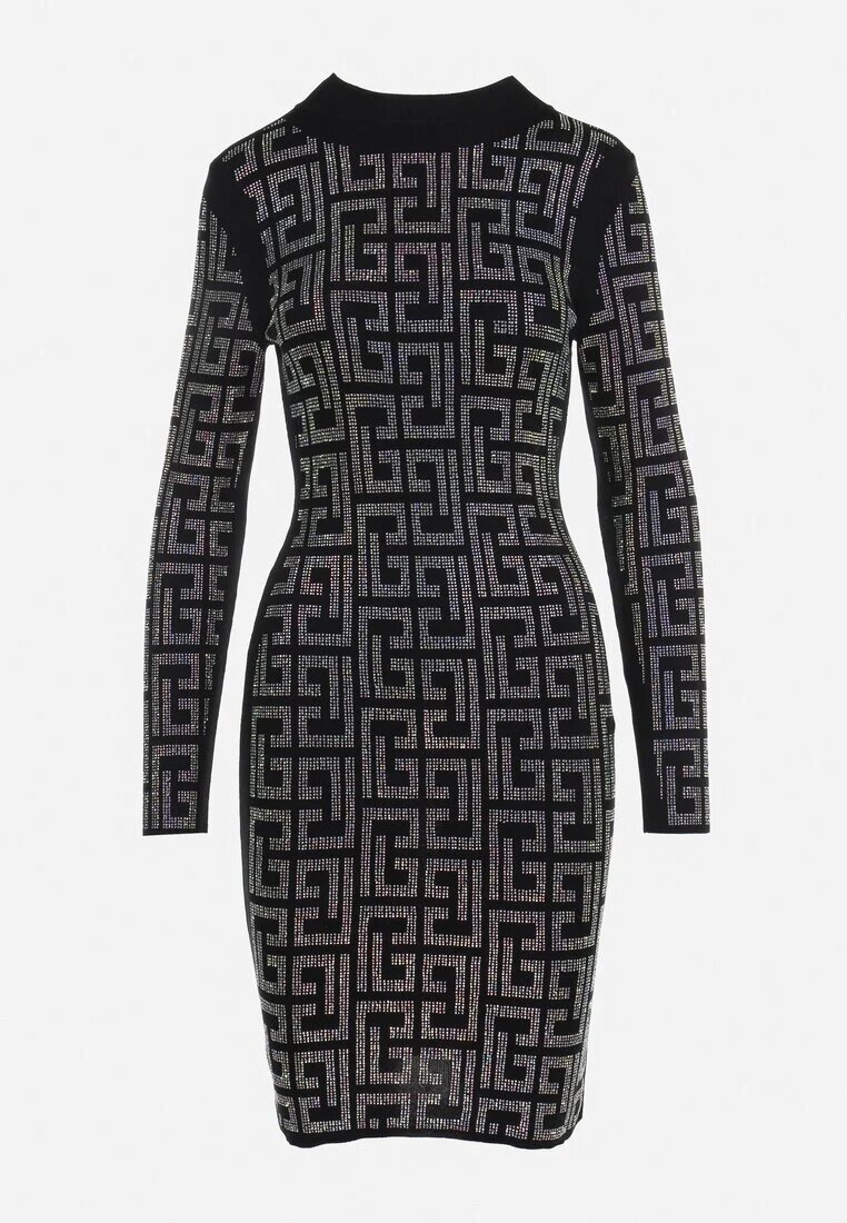 elsa.m by may Rochie Neagră Mini cu Model Geometric cu Paiete Acatina
