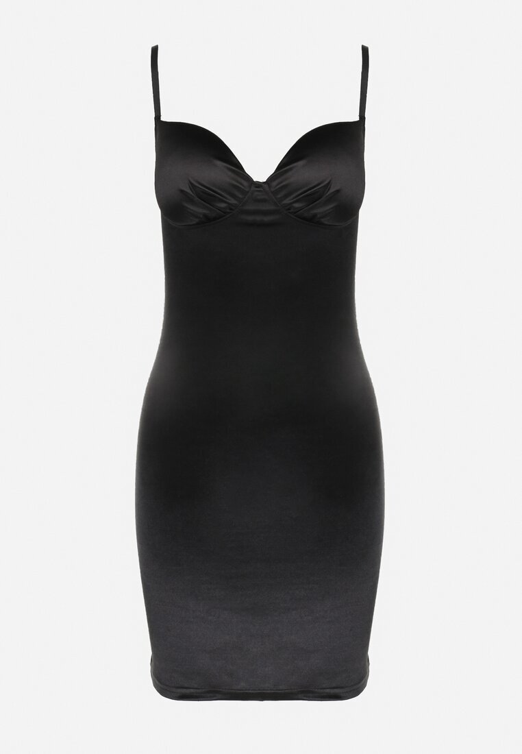 elsa.m by may Rochie Neagră Mulată din Satin Nakure
