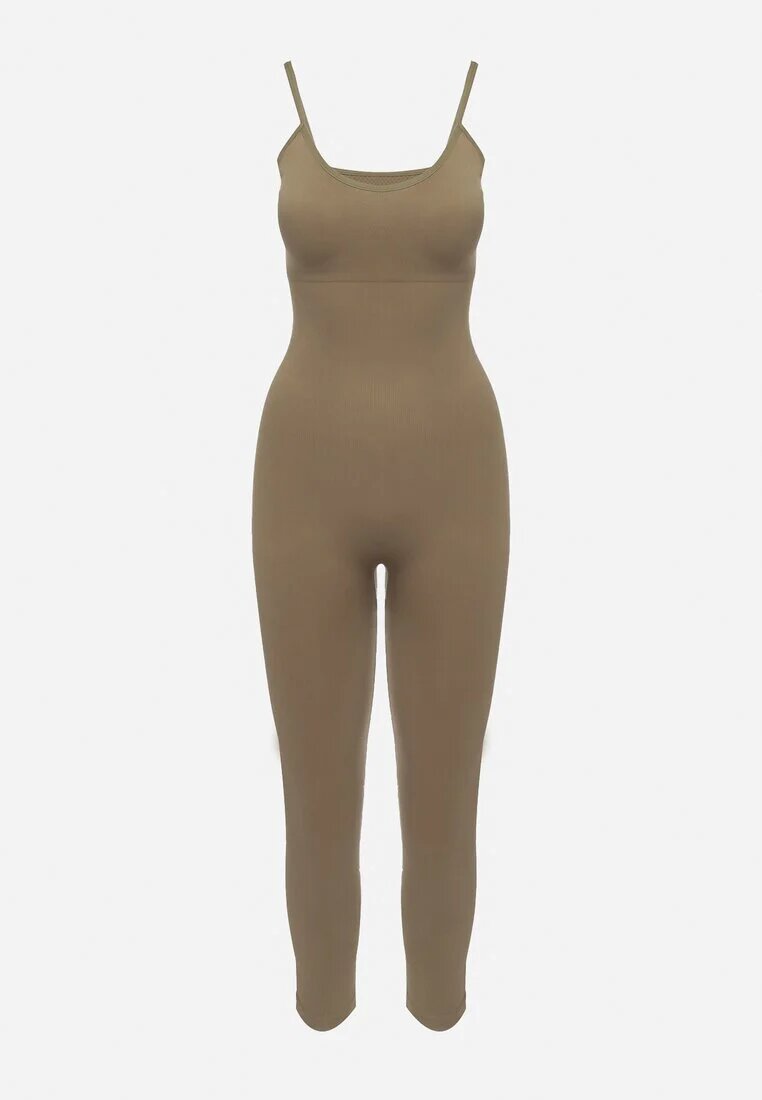 elsa.m by may Salopetă Elastică Mulată Bodycon Verde închis cu Bretele subțiri Reglabile Xantella