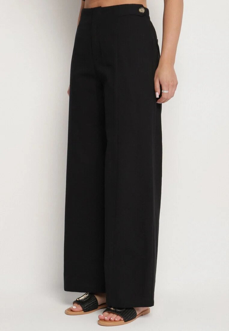 elsa.m by may Set Negru cu Top și Pantaloni în stil Costum din Bumbac și Vâscoză Divelune