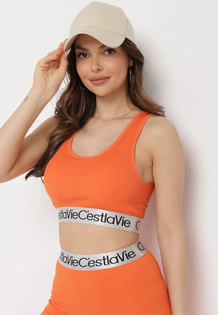 elsa.m by may Sutien Top Sport Portocaliu Reiat cu elastic decorativ Fanelli